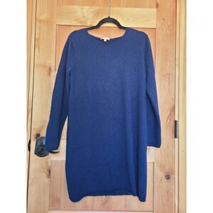 Kier & J 100% Cashmere XL Navy Blue Oversized Tunic Sweater Lagenlook Long